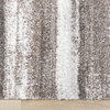 Soft Collection Cream Brown Gray Distressed Stripes Area Rug, 7'10"x10'10"