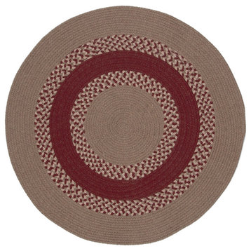 Colonial Mills Corsair Banded Round Braided Rug, Natural, 3x3