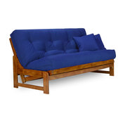 Arden Futon Set - Frame, 8" Mattress, Royal Blue, Full