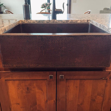30" Hammered Copper Apron Front Single Basin Kitchen Sink (KASDB30229)
