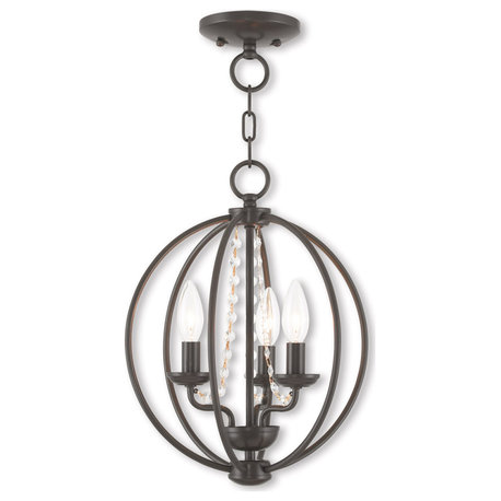 Arabella 3 Light Mini Chandelier, English Bronze