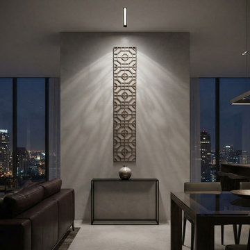 78.5" Narrow Long Rectangular Plain Wood Geometric Pattern Wall Panel ws4139