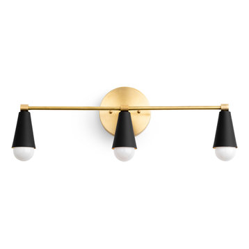 Three Bulb Modern Cone Vanity Light