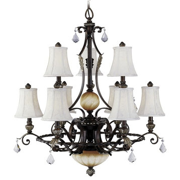 Andalusia 9-Light Vintage Bronze With Gold Highlights Interior Chandelier