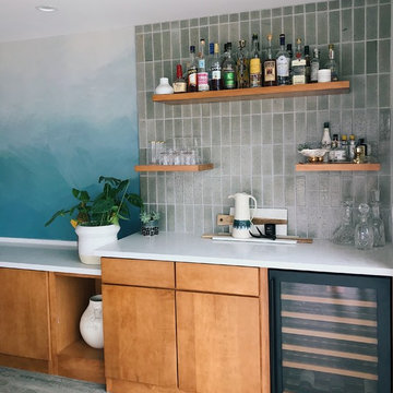 glazed thin brick and encaustic cement tile are the perfect tag team in home