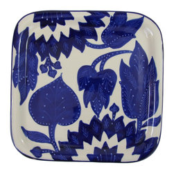 Le Souk Ceramique - Square Stoneware Platter Jinane Design - Serving Dishes And Platters
