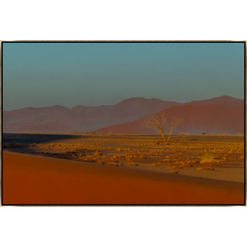 54x36 Namibia Desert Morning II, Framed Artwork, Silver