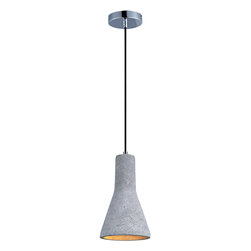 Maxim - Maxim Crete 7 1/4" Wide Concrete Bell LED Mini Pendant - Pendant Lighting