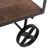 Kitchen Cart, Unique Design With Metal Frame & Open Shelves, Natural/ Black