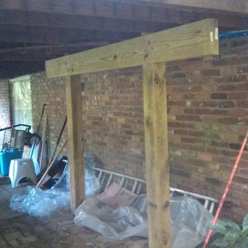 SUPPORT BEAM / AND ADDED JOIST MEMBERS UNDER ROTTED BAY WINDOW