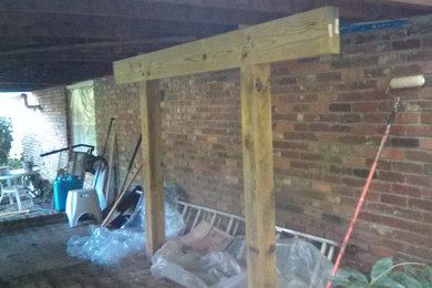 SUPPORT BEAM / AND ADDED JOIST MEMBERS UNDER ROTTED BAY WINDOW