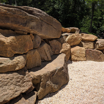 Ancient, Megalithic Sunken Fire Pit and Boulder Wall