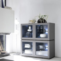 Italian Glass Vitrine Rex by LC Mobili, 4 Doors - $1,649.00 - China Cabinets And Hutches