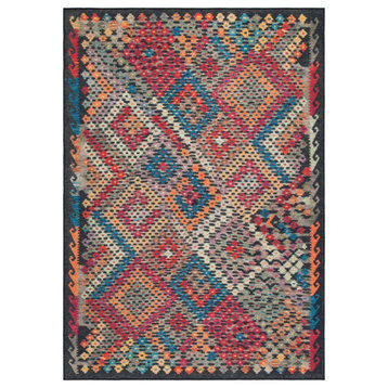 Safavieh Journey Jny174H Southwestern Rug, Charcoal and Red, 7'9"x10'0"