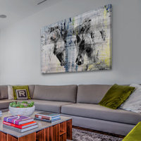 "Facing Horses" Painting Print on Wrapped Canvas, 30"x20"