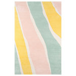Momeni - Delmar Del-4 Pastel, 2'3"x8'0" Runner - Hand-tufted, super-fine, 100% wool rugs provide the perfect medium for The Novogratzes trademark large scale, witty words and phrases, abstract designs and clean lines. Created with bright bold colors, pastels and retro inspired colors.
