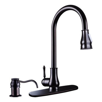 Aquaterior 18" ORB Pull-out Faucet Spray Swivel Spout Soap Dispenser