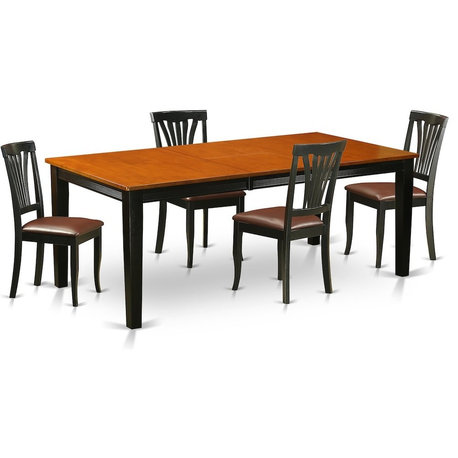 5-Piece Dining Set, Table, 4 Wood Chairs With Cushion