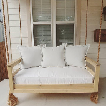 Natural white porch swing bed cushions