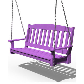 Poly Lumber English Garden Hanging Swing, Purple, 5 Foot