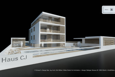 Mittelgroßer, Überdachter Moderner Balkon mit Pflanzwand und Stahlgeländer