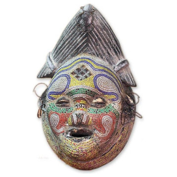 Handmade Kindly River Goddess Congolese wood African mask - Ghana