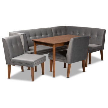 Chelsey Mid-Century Modern Dining Collection, 5-Piece Set