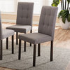 Baxton Studio Andrew Tufted Dining Side Chair in Gray (Set of 4)