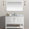 Cape Cod 48" White Bathroom Vanity, With Mirror