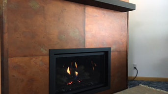 HALL Fireplace & Custom Stoll Metal Wall Installation