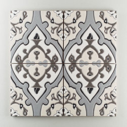 Handpainted: The Mediterranean Collection, Zuma in Neutral Motif - Wall & Floor Tiles