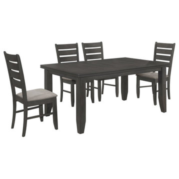 Coaster Dalila 5-piece Transitional Wood Rectangular Dining Set in Gray