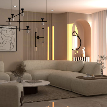 Chevron Lounge – A Minimalist Haven with Playful Elegance