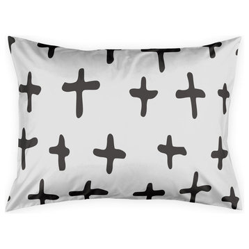 Hand-Drawn Swiss Cross Standard Pillow Sham