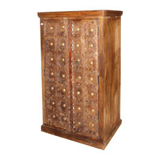 Mogul Interior - Consigned Antique Armoire Storage Wardrobe Chest Warm Earthy Eclectic Designs - Armoires and Wardrobes