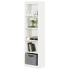 South Shore Axess 5-Shelf Narrow Bookcase in Pure White