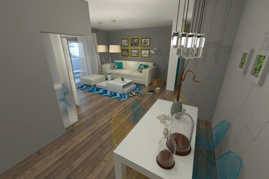 Inspiration for a contemporary dining room remodel in Calgary