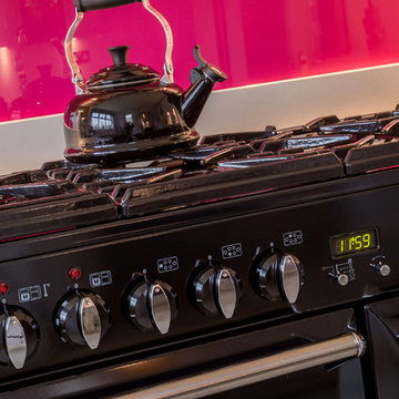 Shaker Kitchen with Pop of Pink