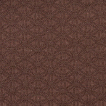 Brown Small Scale Flower Woven Matelasse Upholstery Grade Fabric By The Yard