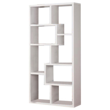 Coaster Theo 10-shelf Transitional Wood Bookcase in White Finish