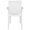 Kent Modern Stackable Outdoor Dining Arm Chair, White