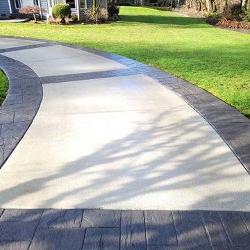Stamped Concrete and Broom Finish Driveway