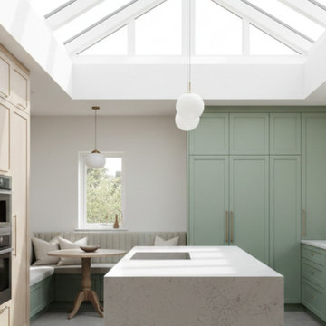 Scandinavian-Inspired Kitchen Remodel with Sage Green Cabinetry