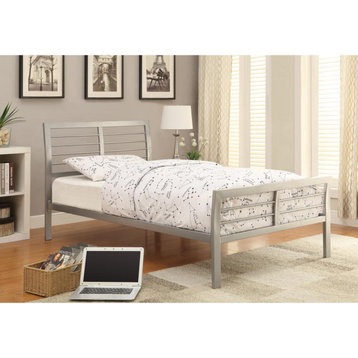 Coaster Mod Contemporary Silver Metal Twin Bed  42x81x38.25 Inch