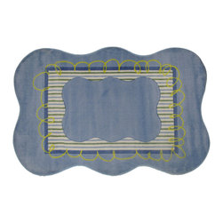 LA Rug Inc - Boys Scalloped Rug, Multi-Color, 39"x58" - Kids Rugs