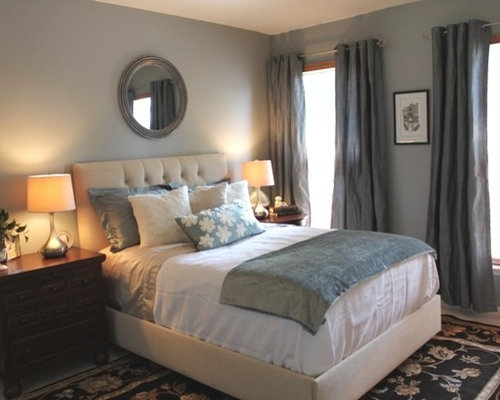 Grey Blue Bedroom | Houzz