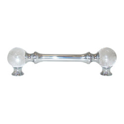 Myterra Gemstone Hardware - Gemstone Cabinet Pull, Transparent Crystal Quartz - Cabinet And Drawer Handle Pulls