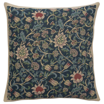 Fleurs de Morris Blue Belgian Cushion Cover