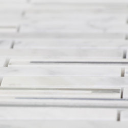 White Carrara Matte Random Brick Pattern Marble Stone Tiles - Home Accessories & Decor