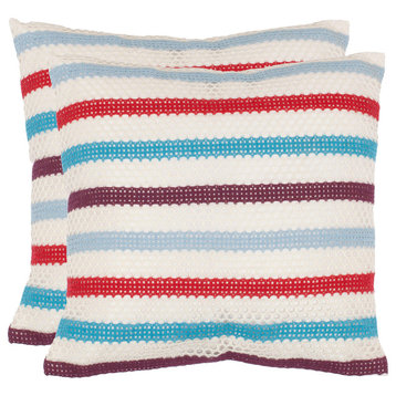 Safavieh Bleeker Pillows, Set of 2, Red, 18"x18"